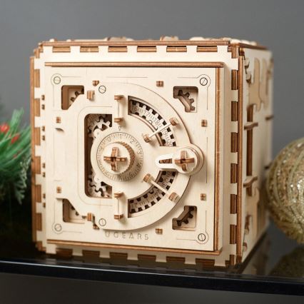 Ugears - 3D Mekaniskt pussel i trä Kassaskåp