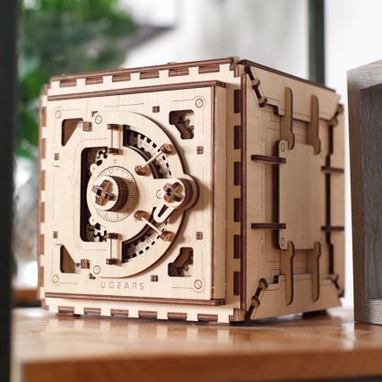 Ugears - 3D Mekaniskt pussel i trä Kassaskåp