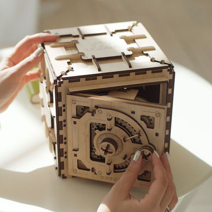 Ugears - 3D Mekaniskt pussel i trä Kassaskåp