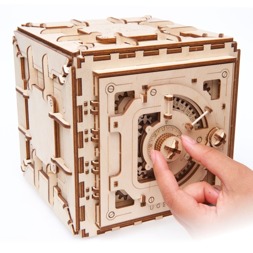 Ugears - 3D Mekaniskt pussel i trä Kassaskåp