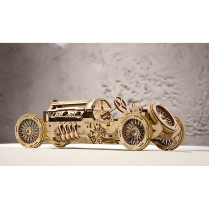 Ugears - 3D träpussel med mekanism U9 Grand Prix-bil