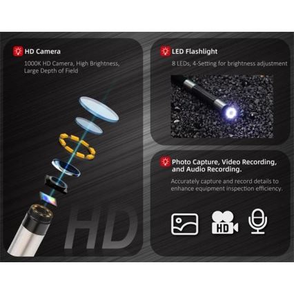 Uni-T UT663B - Videoskop 3,7 V 3000 mAh IP67 1 m