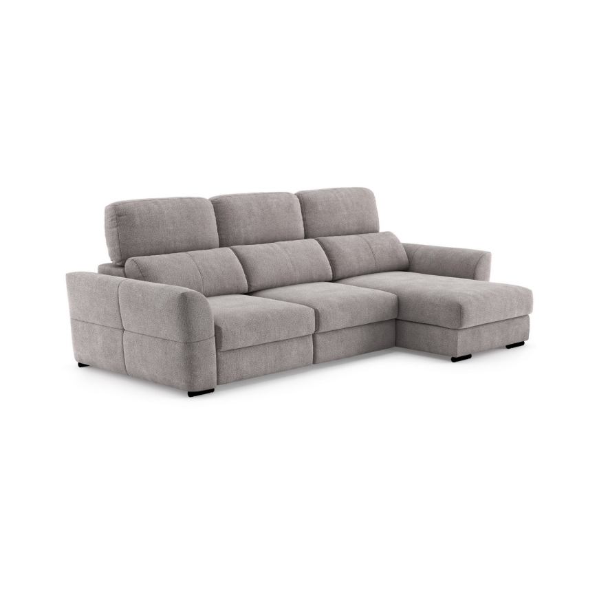 Mångsidig hörnsoffa med bäddfunktion, 3-sits och förvaringsutrymme TRENTO taupe