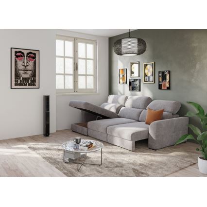 Mångsidig hörnsoffa med bäddfunktion, 3-sits och förvaringsutrymme TRENTO taupe