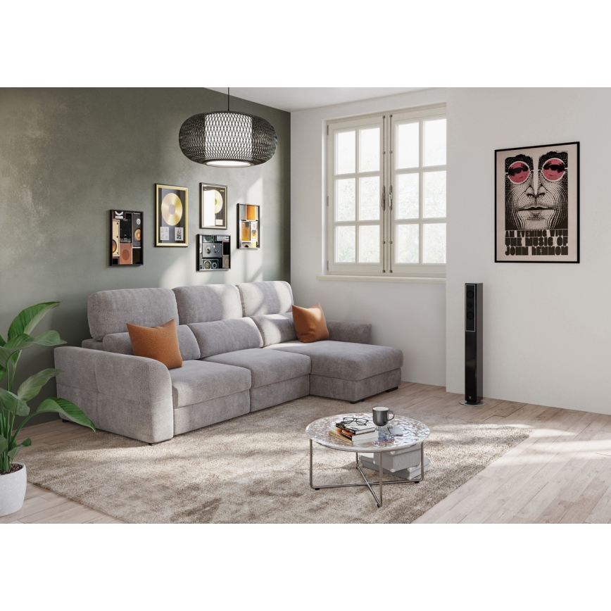 Mångsidig hörnsoffa med bäddfunktion, 3-sits och förvaringsutrymme TRENTO taupe