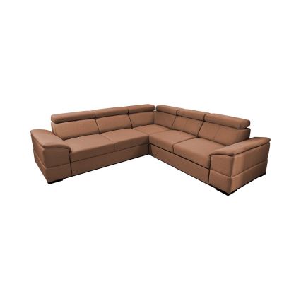 Mångsidig hörnsoffa med bäddfunktion och förvaring GRANADA, brun