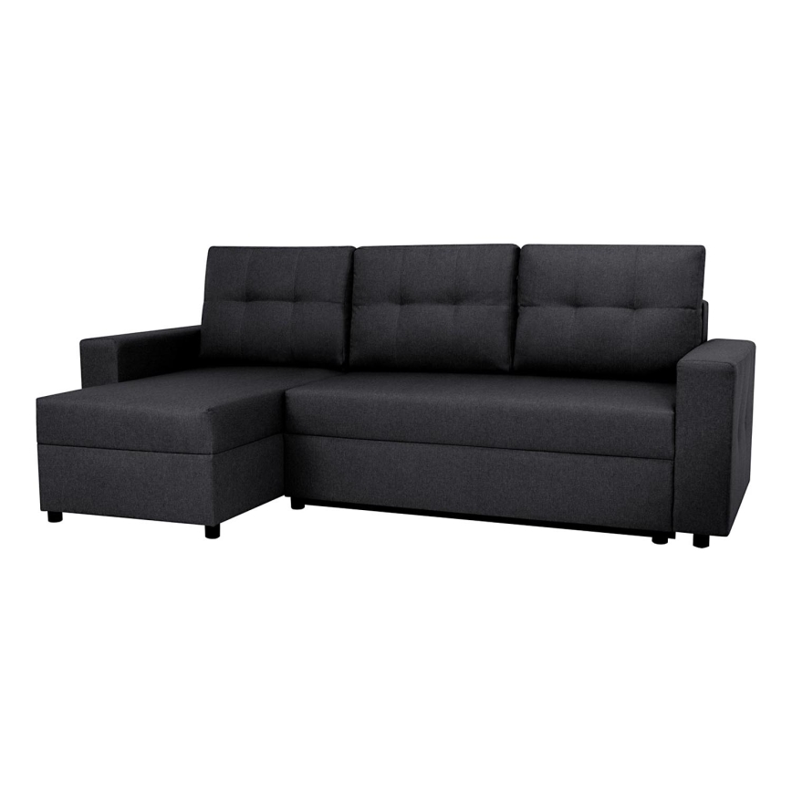 Universell hörnsoffa med sovfunktion och förvaringsutrymme SEVILLA antracit