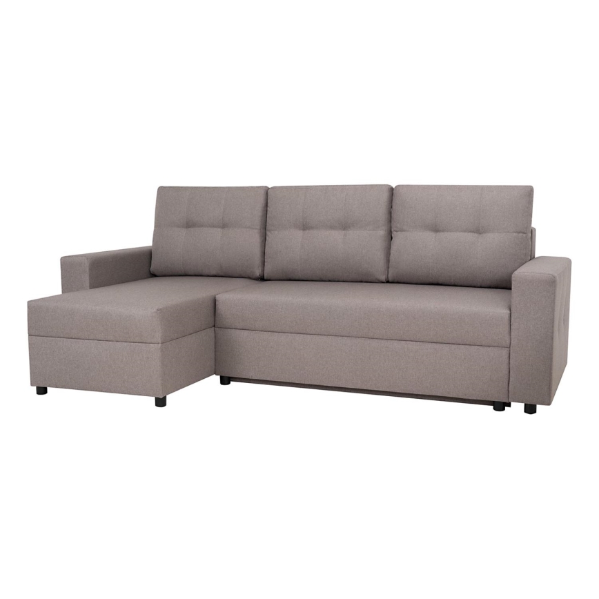 Universell hörnsoffa med sovfunktion och förvaringsutrymme SEVILLA grå