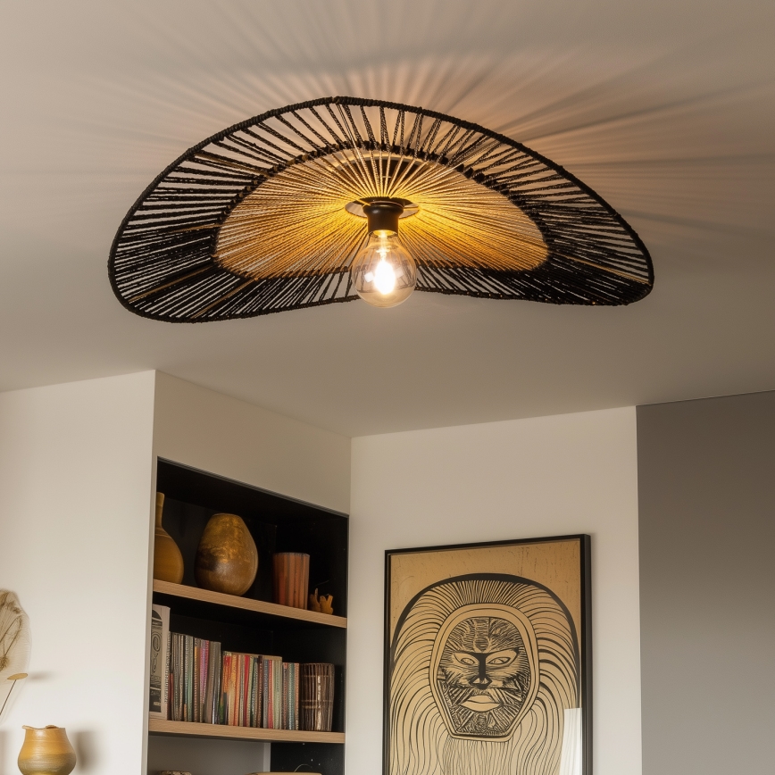 Universell lampskärm KERIA Ø 100 cm brun/svart