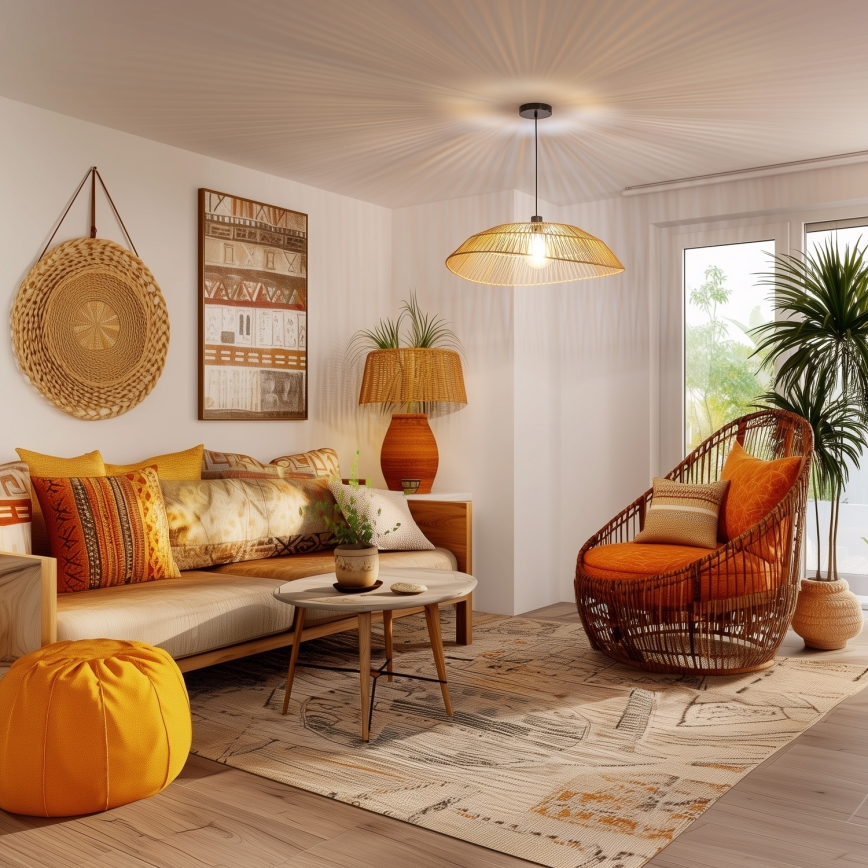 Universell lampskärm KERIA Ø 70 cm, brun