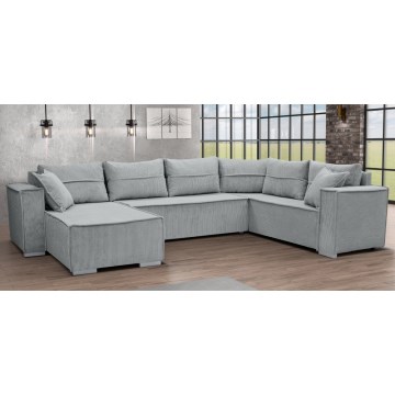 Universell U-formad bäddbar hörnsoffa LONDON, grå
