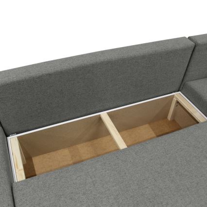 Universell U-formad hörnsoffa med bäddfunktion och förvaringsutrymme ALMEIDA antracit