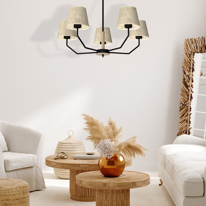 Upphängningsbar Ljuskrona  ETNA 5xE27/60W/230V