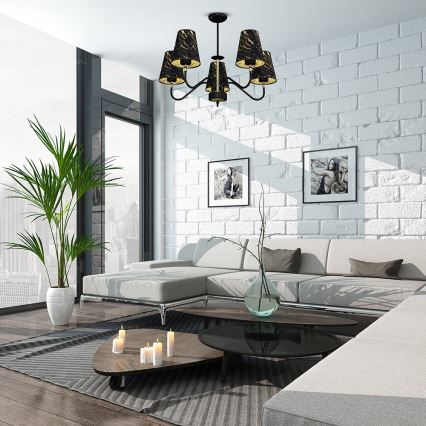 Upphängningsbar Ljuskrona  HERMES 5xE27/60W/230V