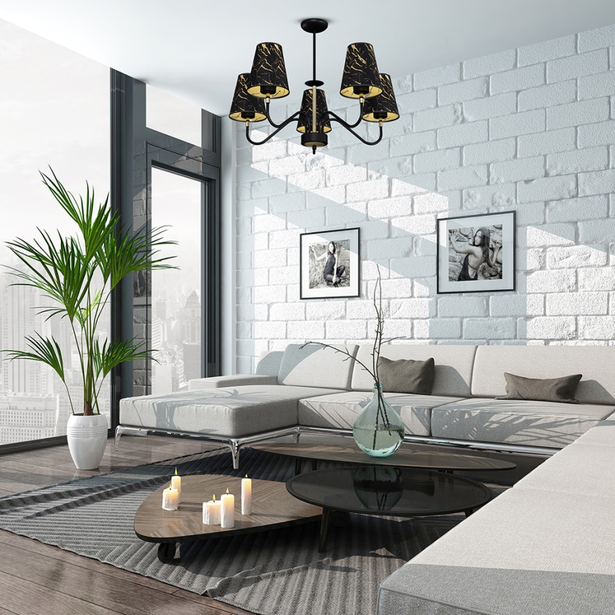 Upphängningsbar Ljuskrona  HERMES 5xE27/60W/230V