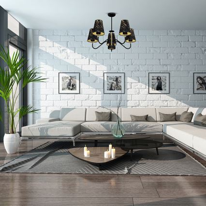 Upphängningsbar Ljuskrona  HERMES 5xE27/60W/230V