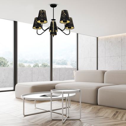 Upphängningsbar Ljuskrona  HERMES 5xE27/60W/230V