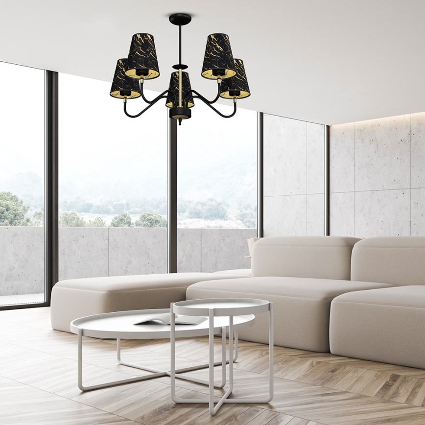 Upphängningsbar Ljuskrona  HERMES 5xE27/60W/230V