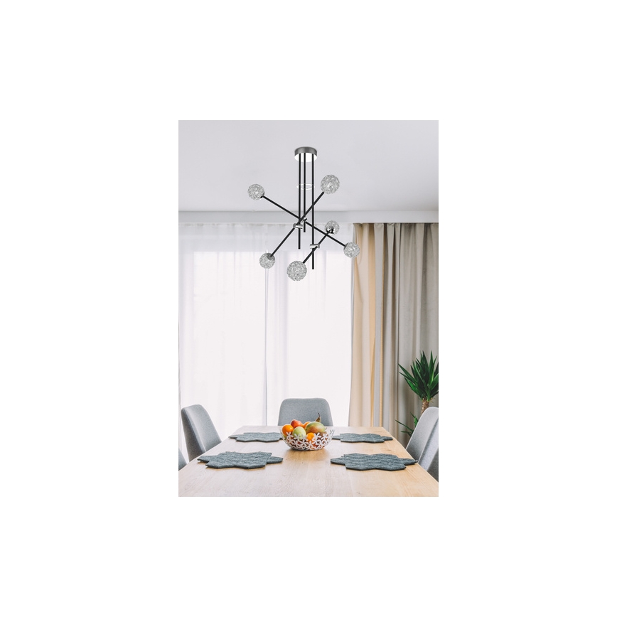 Upphängningsbar Ljuskrona  PAstOS 6xG9/5W/230V svart 