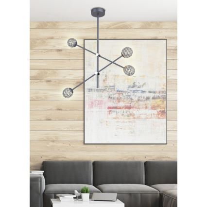 Upphängningsbar Ljuskrona  PAstOS 6xG9/5W/230V svart 