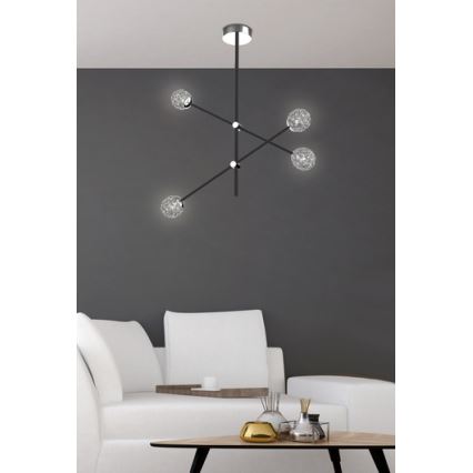 Upphängningsbar Ljuskrona  PAstOS 6xG9/5W/230V svart 