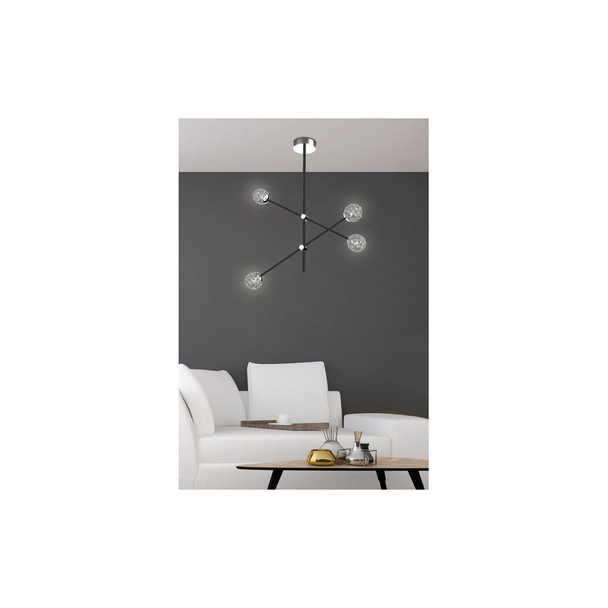 Upphängningsbar Ljuskrona  PAstOS 6xG9/5W/230V svart 