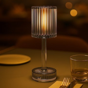 Uppladdningsbar beröringsstyrd LED-bordslampa SIMPLE LED/1W/5V 3000-6000K 2400 mAh rökgrå