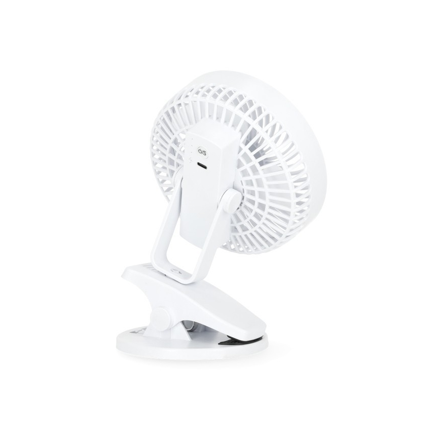 Uppladdningsbar bordfläkt med klämma VIENTO 6W/5V 2000 mAh vit