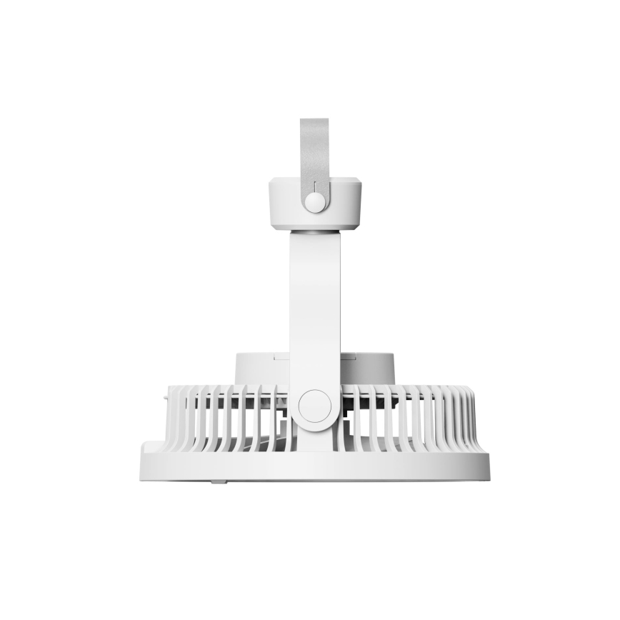 Uppladdningsbar bordsfläkt med LED-belysning, 8 W / 3,7 V, 2400 mAh, vit