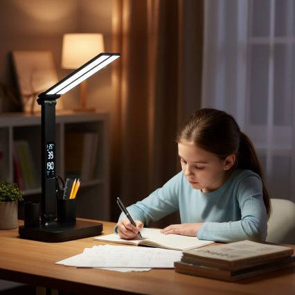 Dimmbar uppladdningsbar LED-bordslampa NOBLITE P LED/5W/5V 3000/4000/6000K 2200 mAh svart