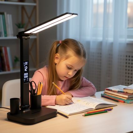 Dimmbar uppladdningsbar LED-bordslampa NOBLITE P LED/5W/5V 3000/4000/6000K 2200 mAh svart