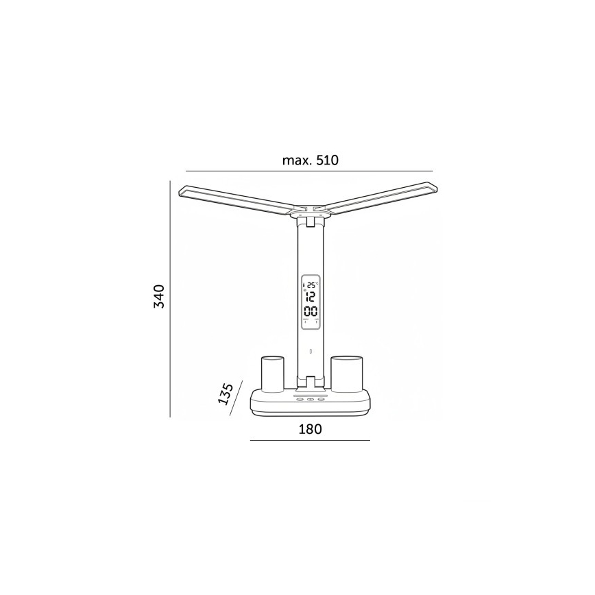Dimmbar uppladdningsbar LED-bordslampa NOBLITE P LED/5W/5V 3000/4000/6000K 2200 mAh svart