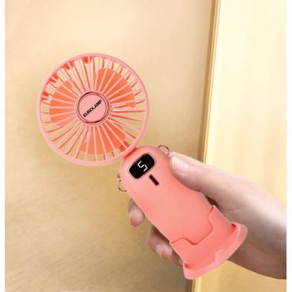 Uppladdningsbar fickfläkt 3W/5V, 1200 mAh, rosa