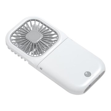 Uppladdningsbar fickfläkt 5W/5V 2500 mAh vit