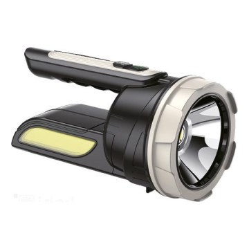 Uppladdningsbar LED-ficklampa 2xLED/3W/5V 210 lm 1200 mAh svart