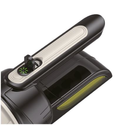 Uppladdningsbar LED-ficklampa 2xLED/3W/5V 210 lm 1200 mAh svart