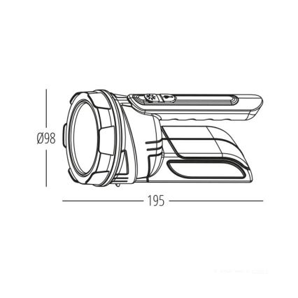 Uppladdningsbar LED-ficklampa 2xLED/3W/5V 210 lm 1200 mAh svart