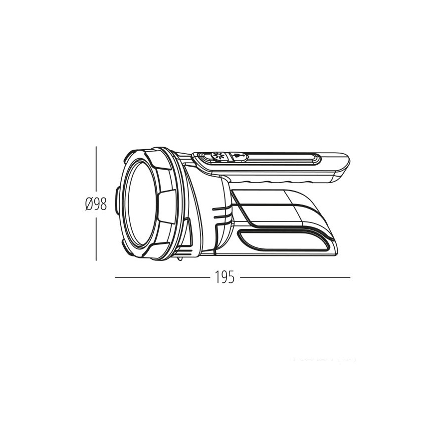 Uppladdningsbar LED-ficklampa 2xLED/3W/5V 210 lm 1200 mAh svart