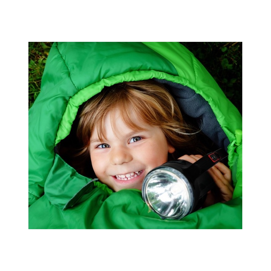 Uppladdningsbar LED-ficklampa, 5V, 500 lm, 1200 mAh, svart