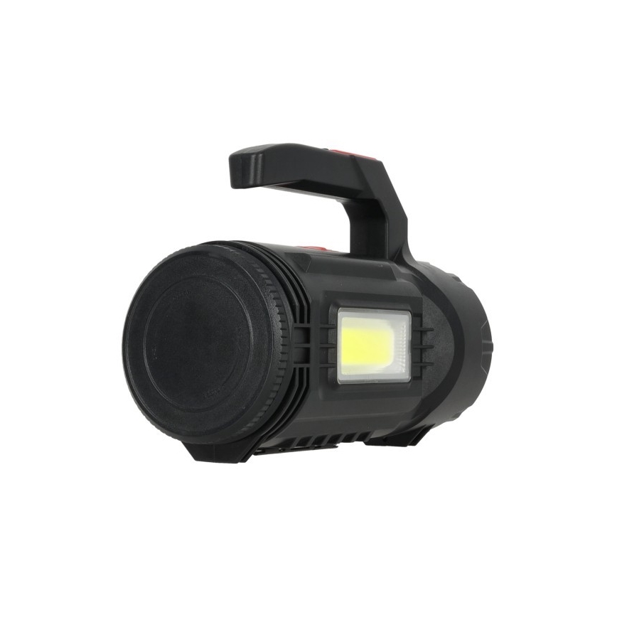 Uppladdningsbar LED-ficklampa, 5V, 500 lm, 1200 mAh, svart