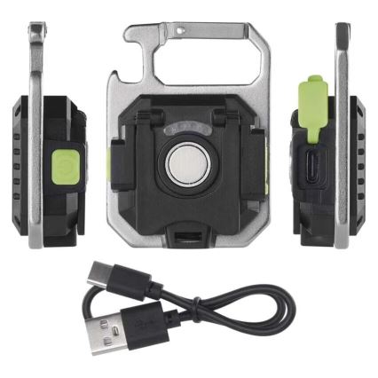 Uppladdningsbar LED-ficklampa LED/USB/3,7V IP44 750 lm 400 mAh