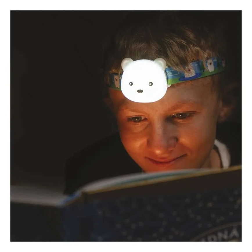Uppladdningsbar LED-pannlampa LED/USB 500 mAh björn