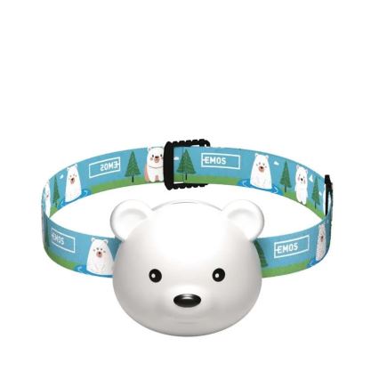 Uppladdningsbar LED-pannlampa LED/USB 500 mAh björn