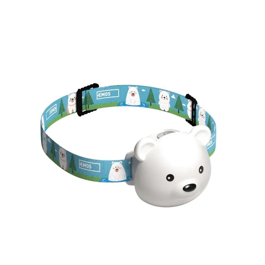 Uppladdningsbar LED-pannlampa LED/USB 500 mAh björn