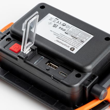 Uppladdningsbar LED-strålkastare med dimmer 10W/5V USB 6500K IP44