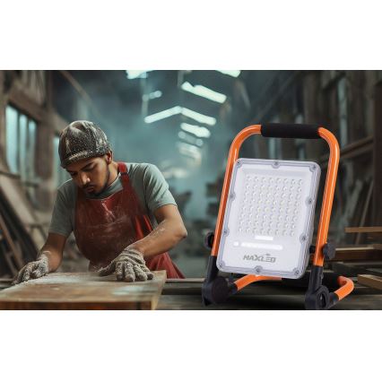 Dimbar uppladdningsbar LED-strålkastare med stativ LED/50W/3,2V 4500K 5000 mAh IP65 orange