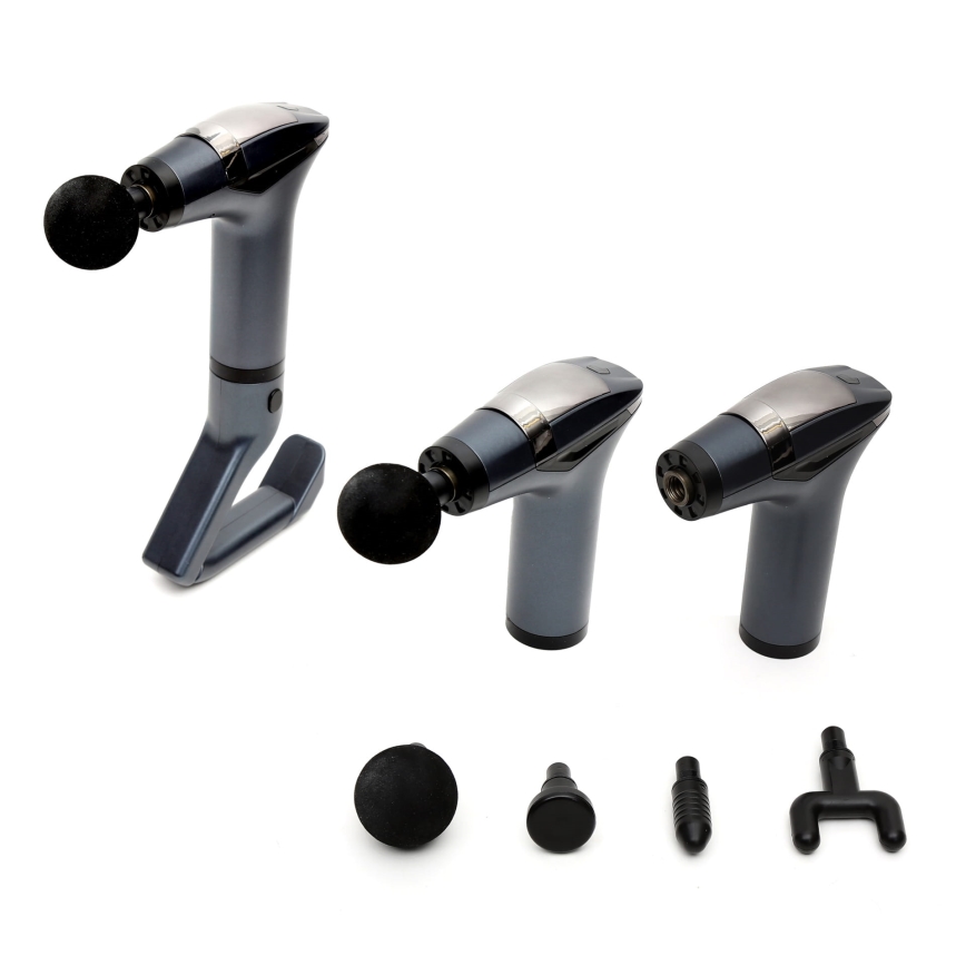 Uppladdningsbar massagepistol med 4 huvuden och rem 25W/5V 1500 mAh