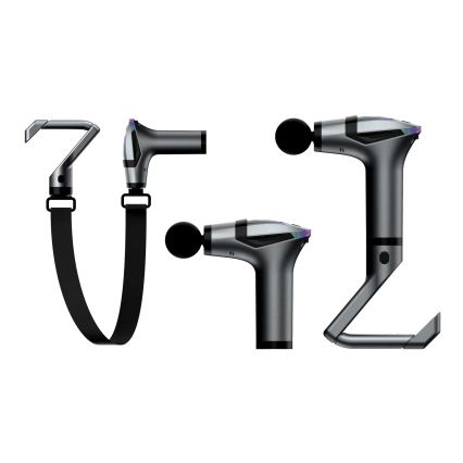 Uppladdningsbar massagepistol med 4 huvuden och rem 25W/5V 1500 mAh