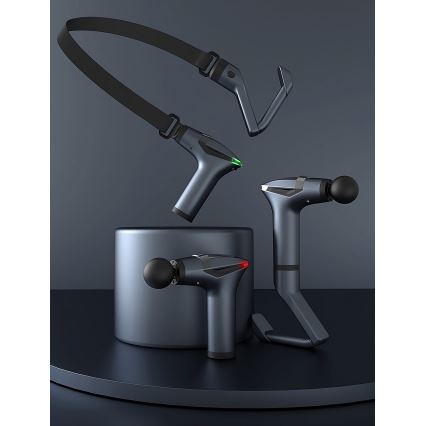 Uppladdningsbar massagepistol med 4 huvuden och rem 25W/5V 1500 mAh