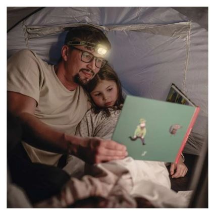 Uppladdningsbar pannlampa LED/USB IP43 800 mAh